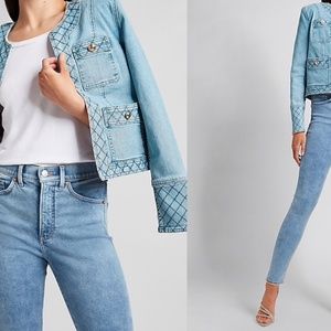 NWT Quilted Denim Jacket, Express, Medium
